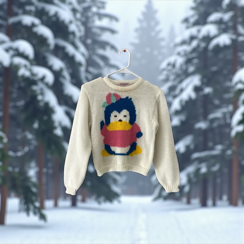 Cozy Cream Penguin Sweater.  CAJA. #‎ 3